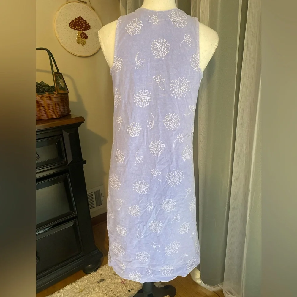 Vintage 90’s boho flower lavender mineral wash midi dress - Picture 5 of 7